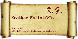 Krakker Felicián névjegykártya